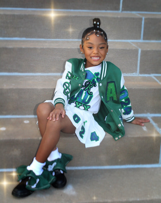 “Kids Grad Varsity Pleated Set”