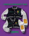 “Mardi Gras Edition Varsity Jacket” Cropped (Black)