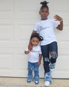 “Mommy/Dad & Me Stacked Jeans Set” (Two-Color)✨