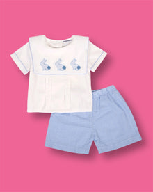  “Blue X White Bunny SmoC Boy Set”