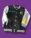“Mardi Gras Edition Unisex Varsity Jacket” (Black)