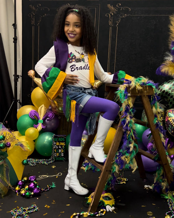 “Mardi Gras Fringe Shorts” (Only)