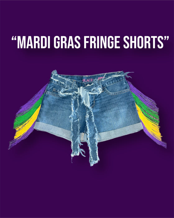 “Mardi Gras Fringe Shorts” (Only)