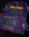 “504 Mardi Gras Jersey Tee” (5 Colors) Adults