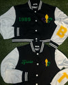 “Mardi Gras Edition Varsity Jacket” Cropped (Black)