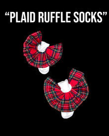  ”BBWAY Plaid Ruffle Socks”