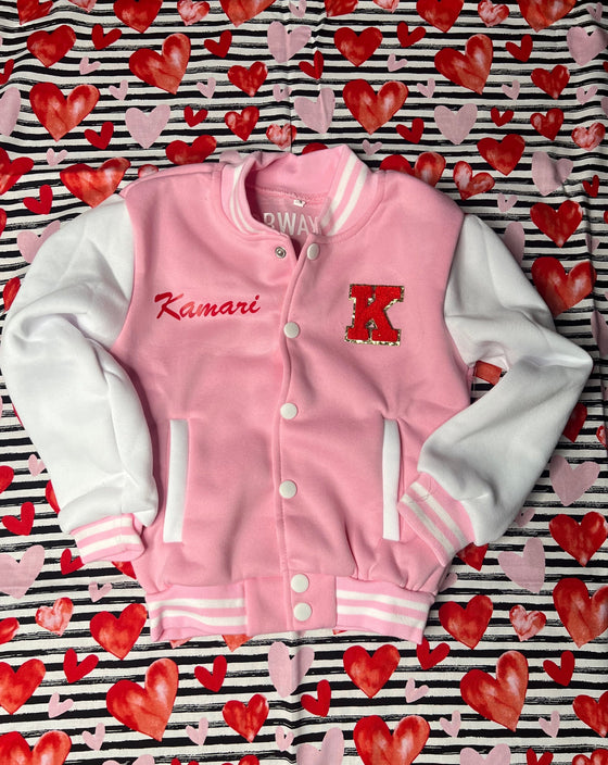 “V-Day Edition Princess Varsity Jacket” (Pink)💌