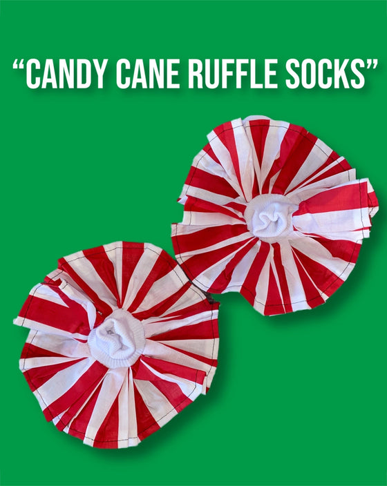 “Candy Cane Ruffle Socks”