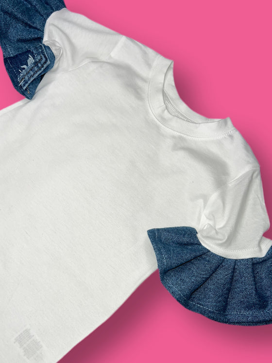 “DENIM Ruffle Top”