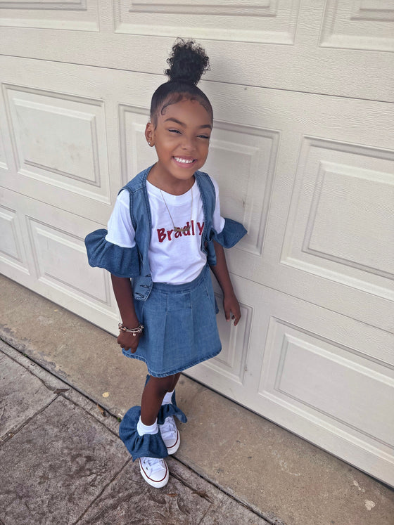 “DENIM Ruffle Top”