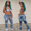 “Brit Stacked Jeans” (Tri-Color)