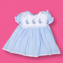  “Blue X White Bunny SmoC Dress”