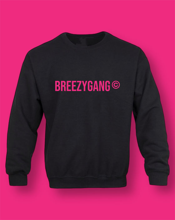 “BG Crewneck” (Black x Hot Pink)