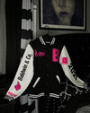 “All About Me Varsity Jacket” (Black Full ) Adult Jacket