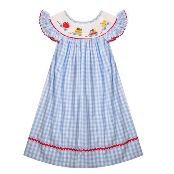 “Light Blue & White B2S Ruffle SmoC Dress”