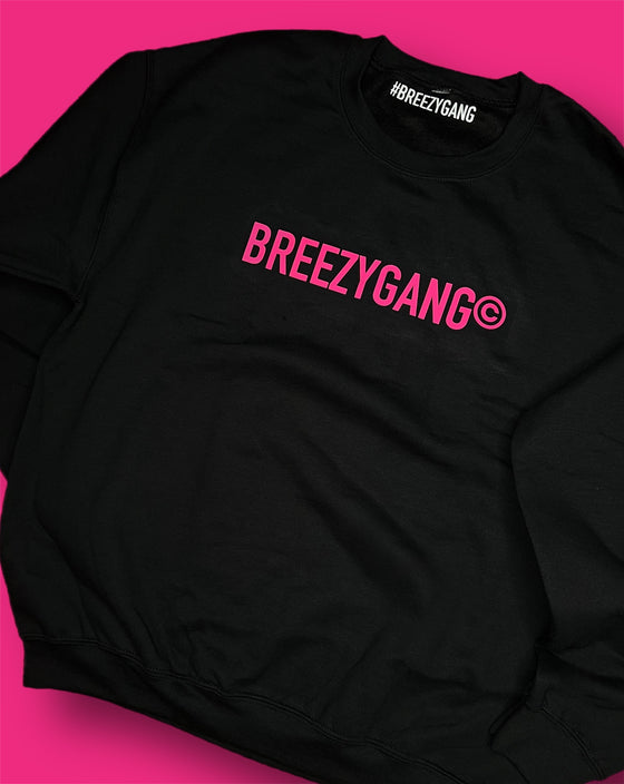 “BG Crewneck” (Black x Hot Pink)
