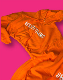  “BG Hoodie” (HighLighter Orange x White)