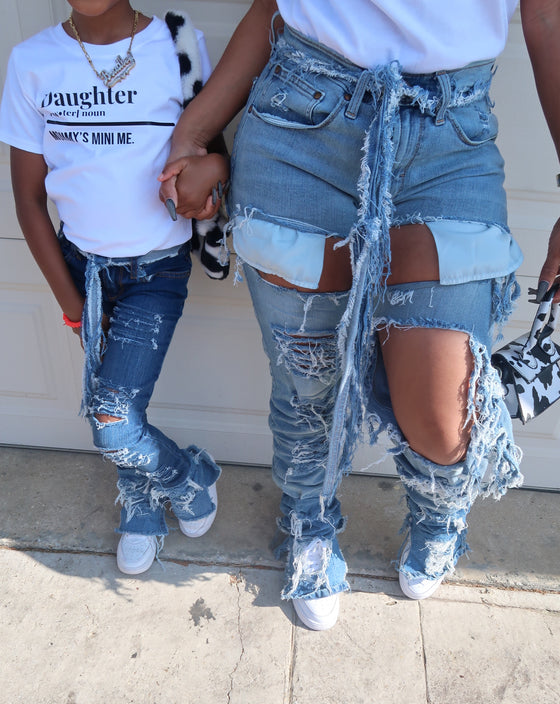 “Mommy & Me Stacked Jeans Set” (Two-Color)