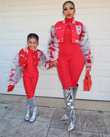  Mommy & Mini Varsity Poppin Jacket (3COLORS)